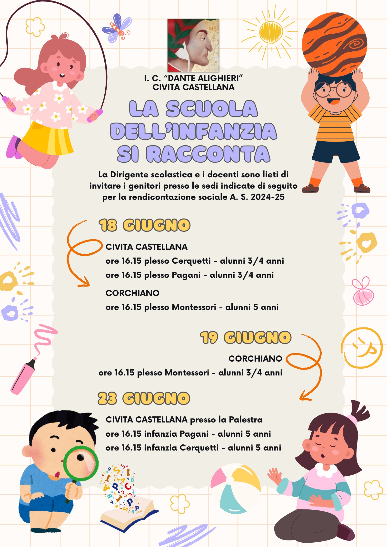 LA SCUOLA DEL’INFANZIA SI RACCONTA – 18, 19 E 23 GIUGNO